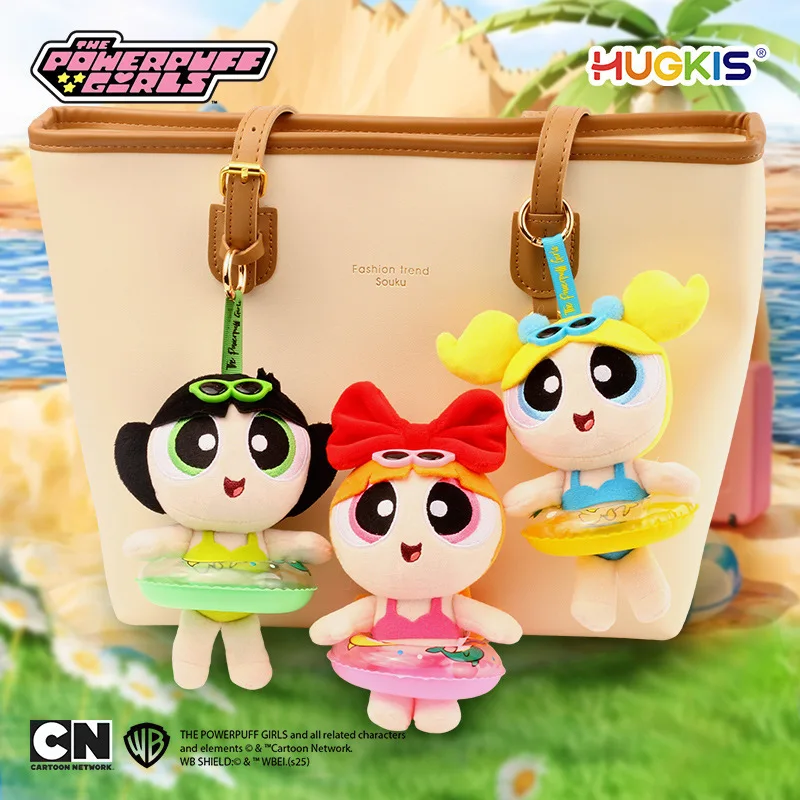 Niedliche The Powerpuff Girls Blossom Bubbles Pp Baumwolle gefüllte Plüschpuppe Schlüsselanhänger Mädchenhaftes Herz Rucksack Dekoration Puppen Geschenke