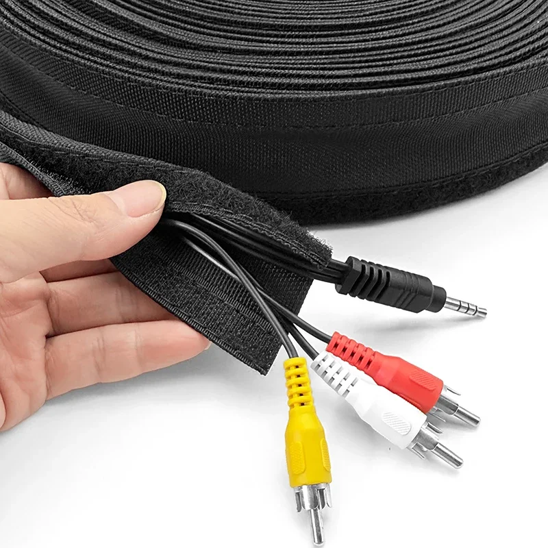 Wearproof PET Nylon Self Adhesive Braided Cable Wrap Expandable 10-100mm 1-10M Office Notebook Game Console Cable Organizer Tube