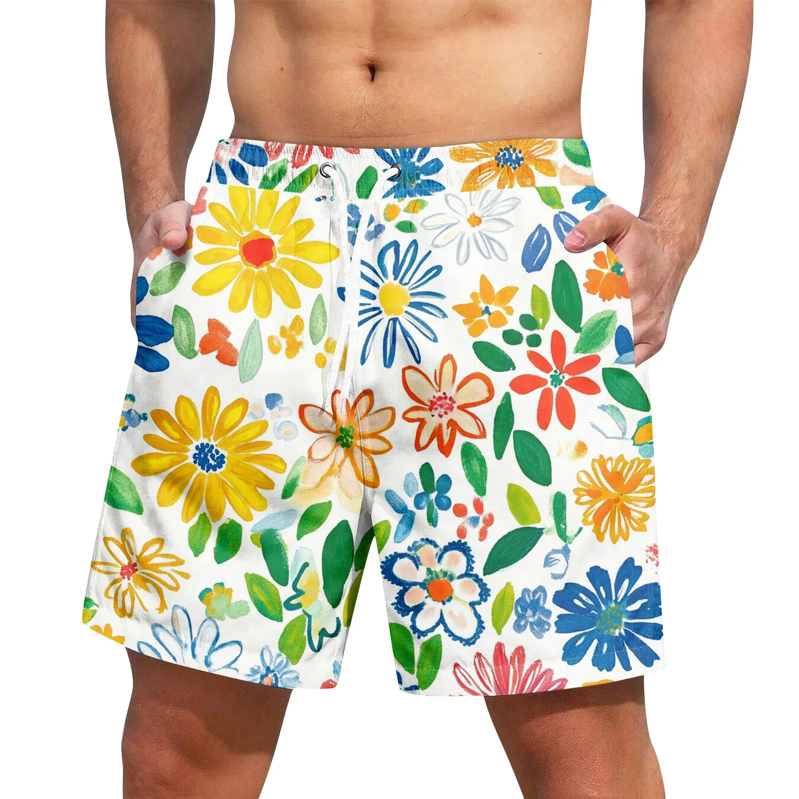 Pantalones cortos con estampado hawaiano para hombre, traje de baño a la moda, pantalones cortos, pantalones deportivos para maletero, calzoncillos para hombre, traje de baño, pantalones cortos de playa para niño