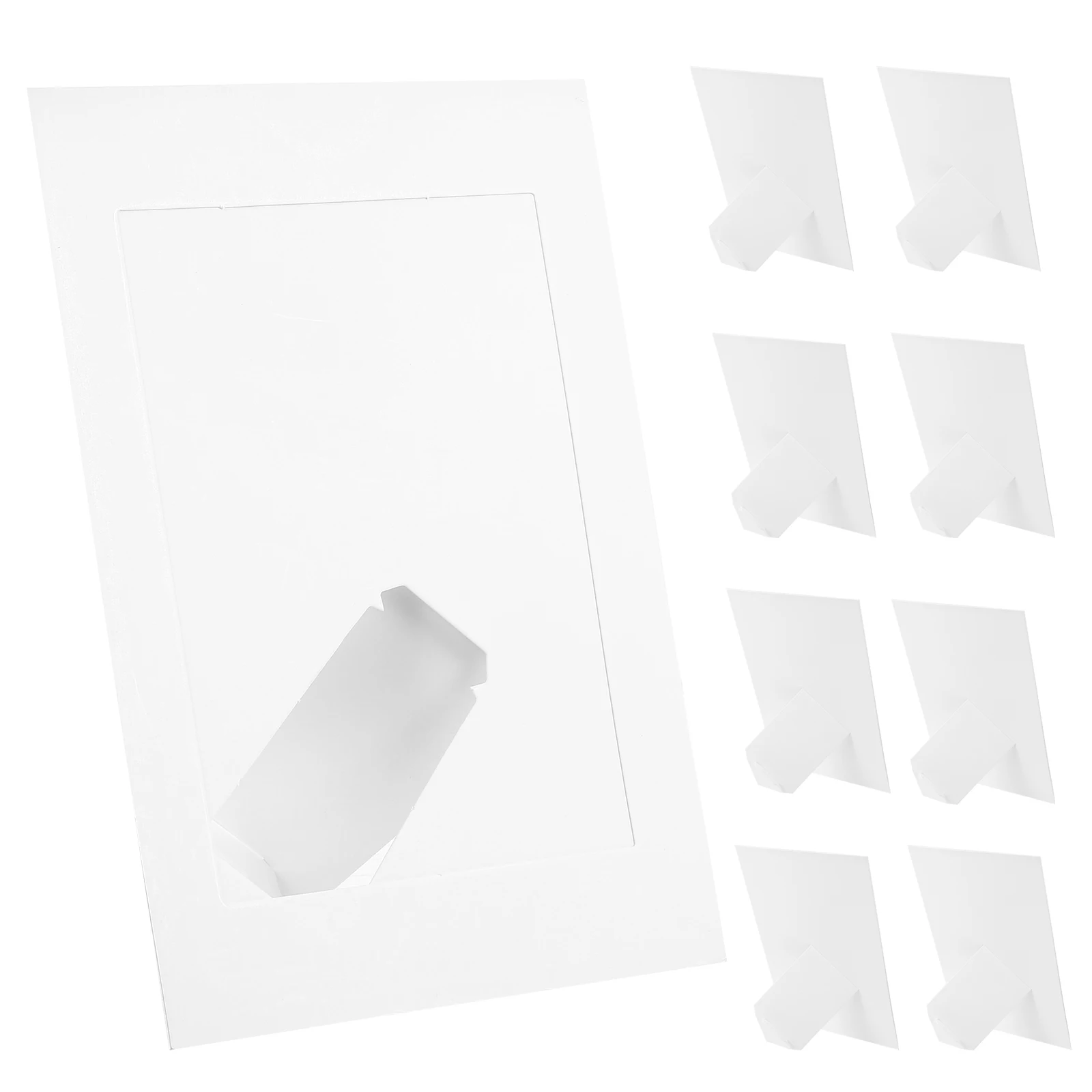 

10pcs Diy Paper Picture Frame Blank Photo Display Holder, Tabletop Picture Frames, Retro Paper Photo Frame, Decorative Household