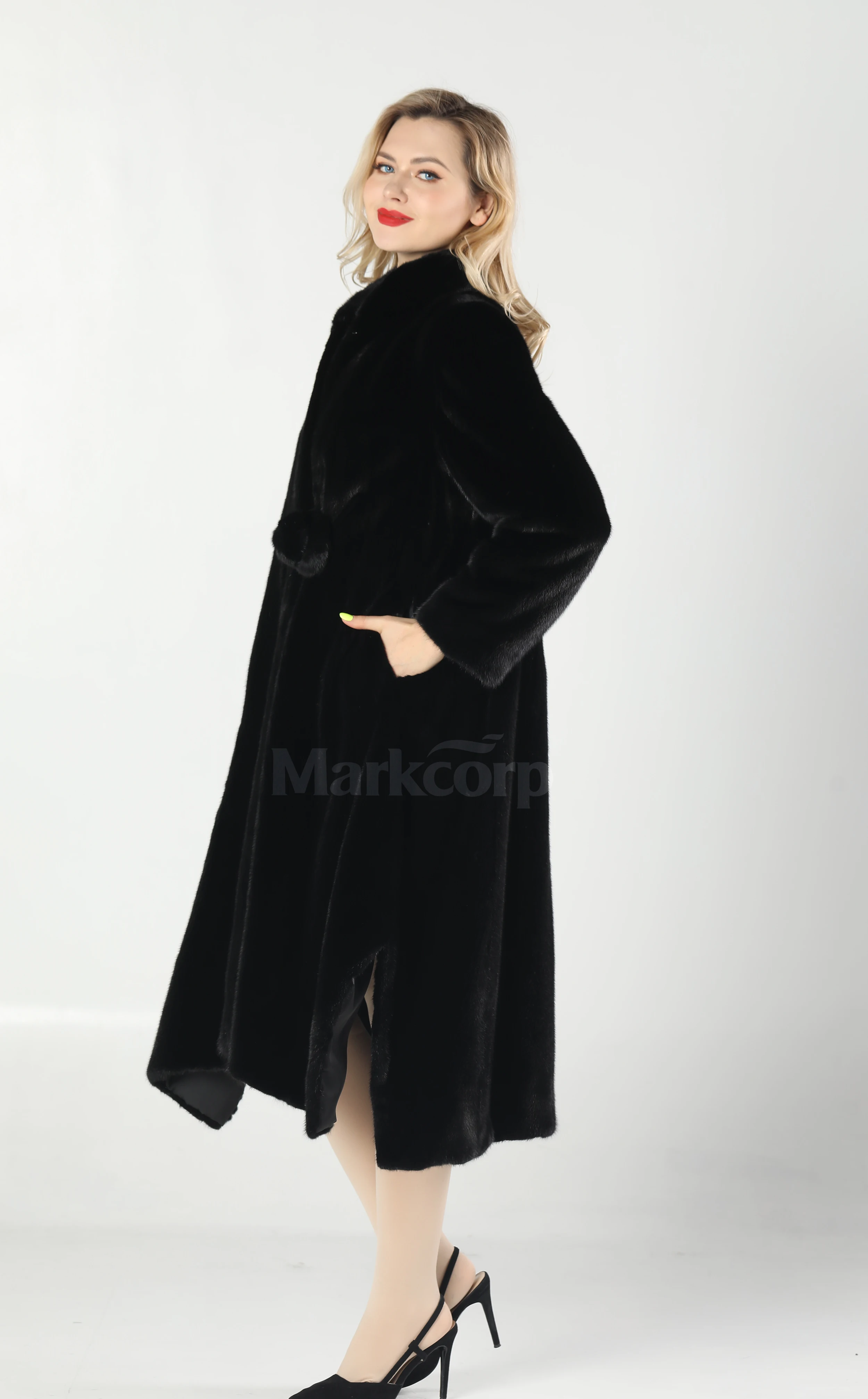 【Markcorp】معطف فرو المنك خمر عصري