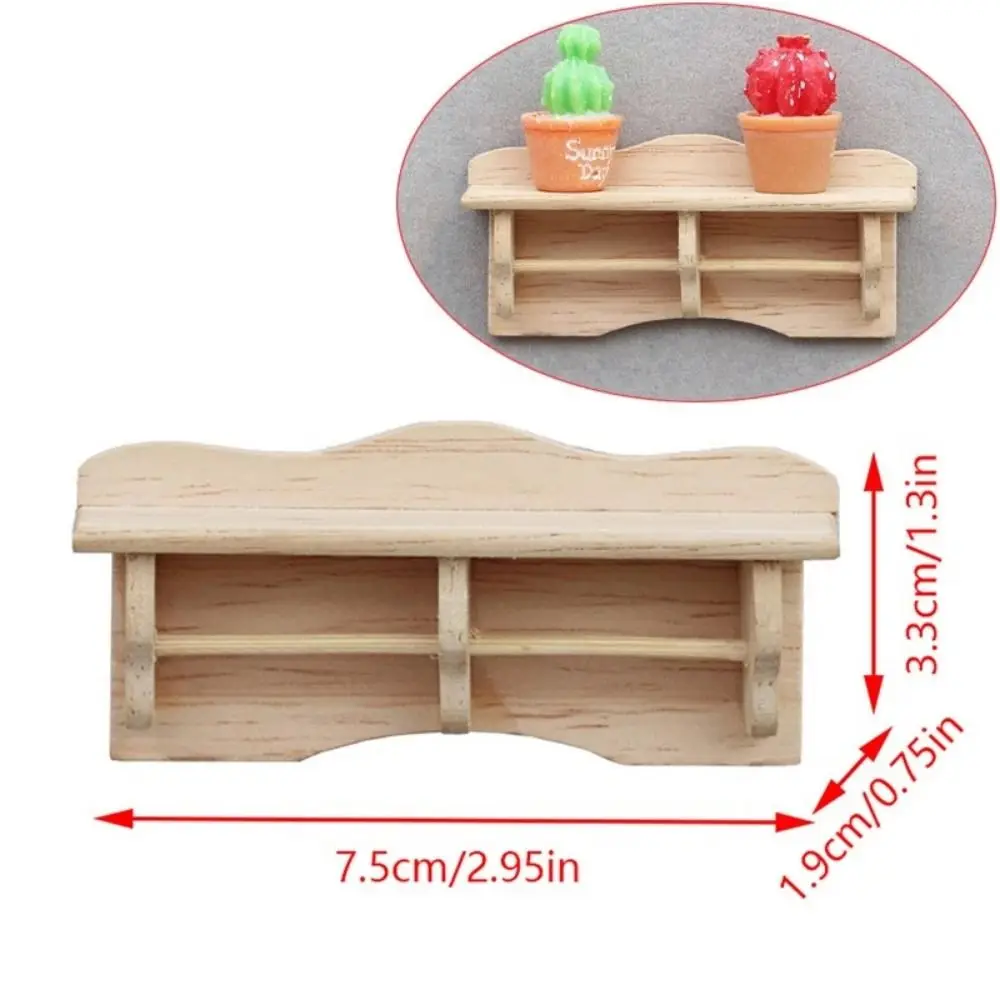 

Wooden Dollhouse Storage Rack Miniature Storage Rack 1:12 Miniature Wooden Wall Cabinet Hanging Shelf Doll House Decor