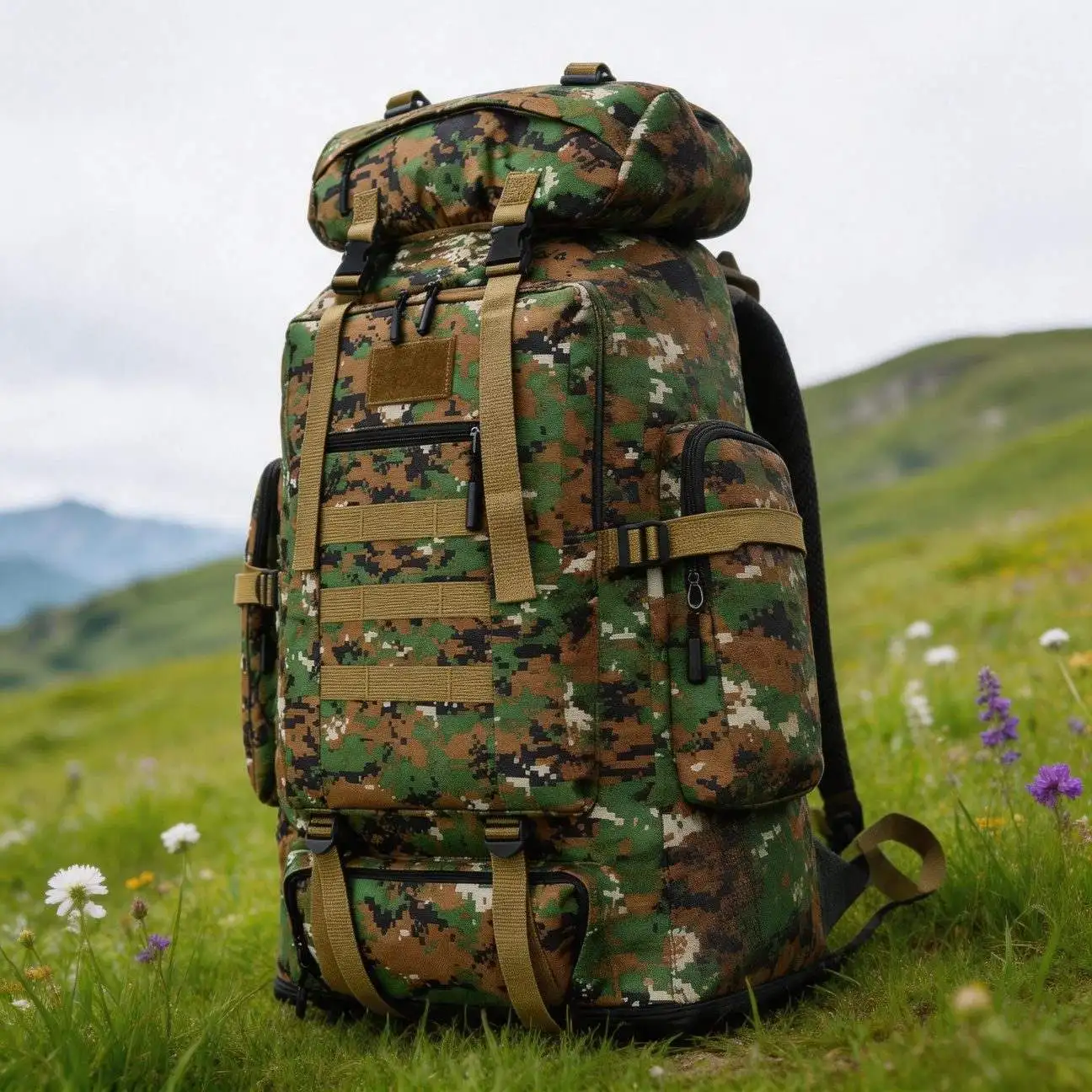 Pro Extra Large Capacity Hiking Backpack Outdoor Mountaineering Camping Bottom Expandable Smooth Zipper