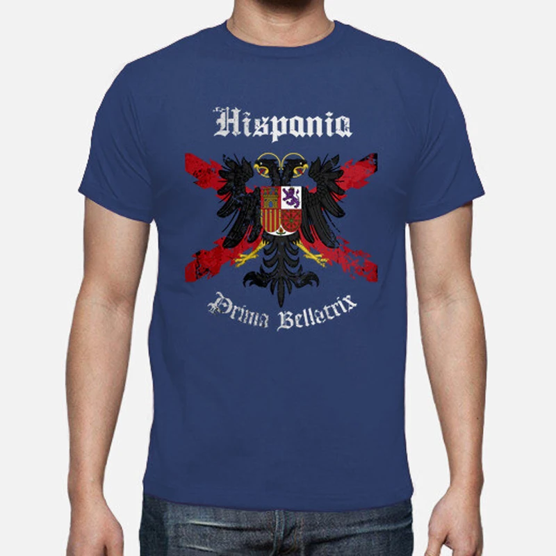 Hispania. First Bellatrix. Spanish Cross of Burgundy Eagle Badge T Shirt. Short Sleeve 100% Cotton Casual T-shirts Loose Top New