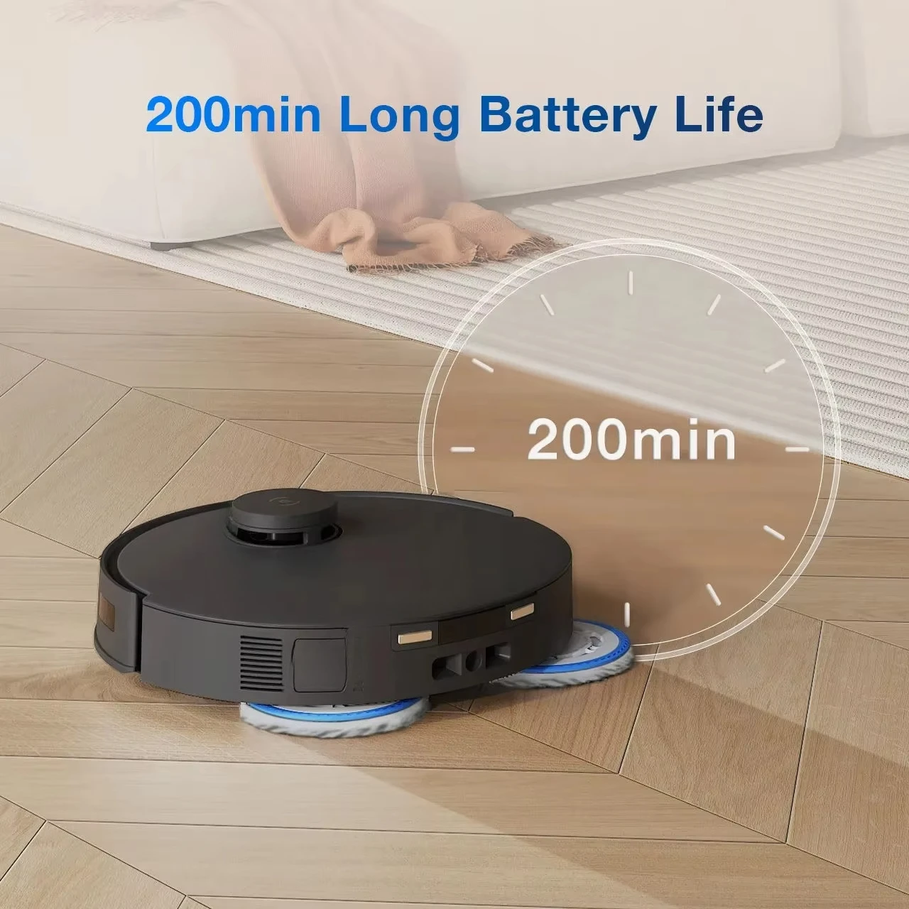 OEM/ODM Robot Vacuum Cleaner with Automatic Cleaning Wet/Dry Function HEPA Filter Plastic Material Use Battery Powered