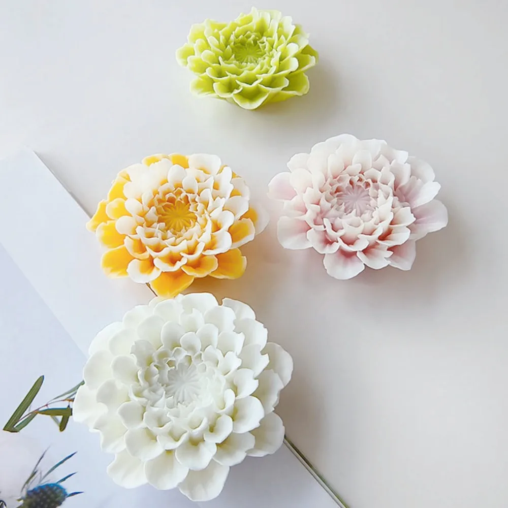 Multiple Petals Flower Candle Making Tool Biomimetic Rose Handmade Soap Resin Silicone Mould Chocolate Cake Decor Drink Ice Tray