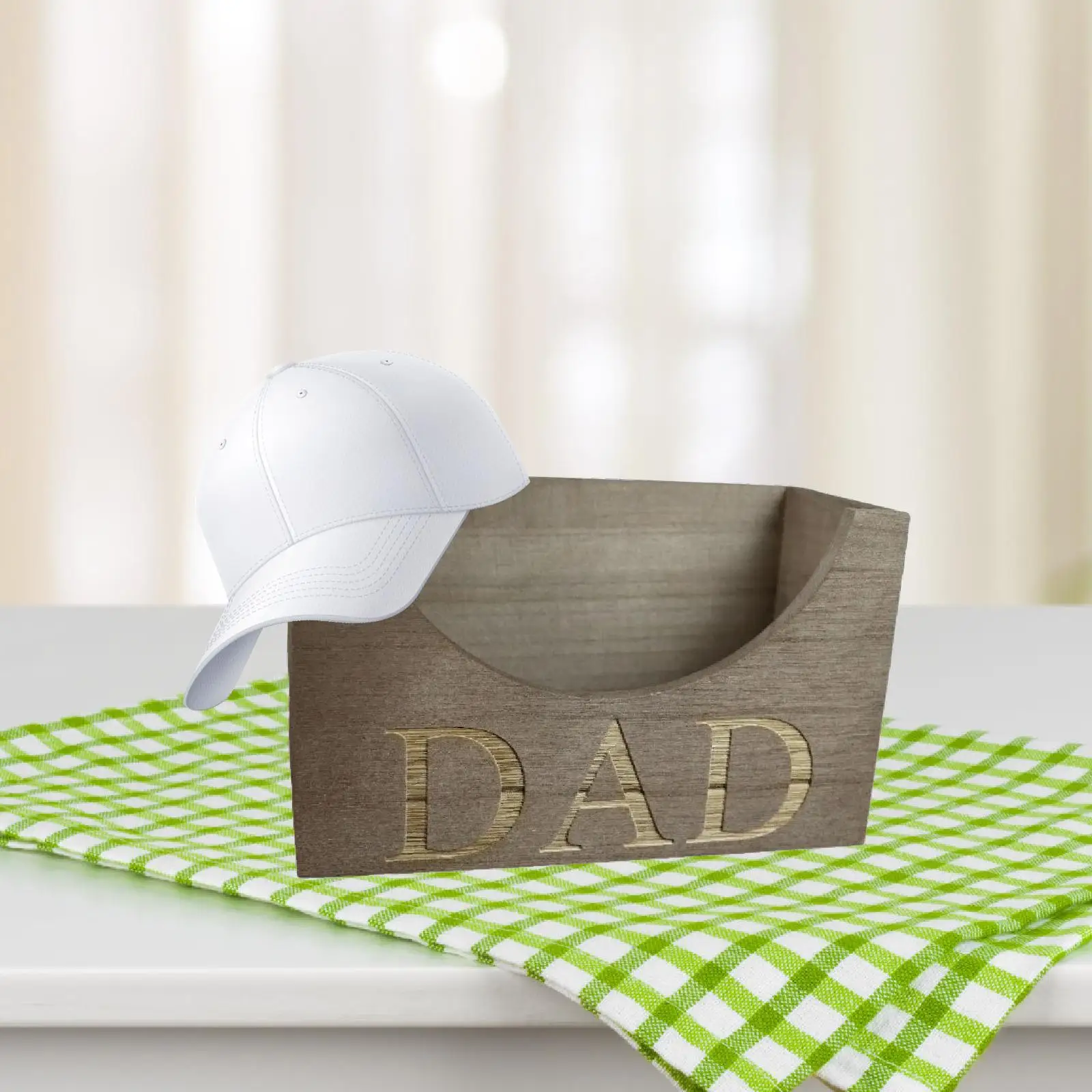 

Wooden Hat Holder Gift for Father Dad and Mens for Bedroom Office Travel