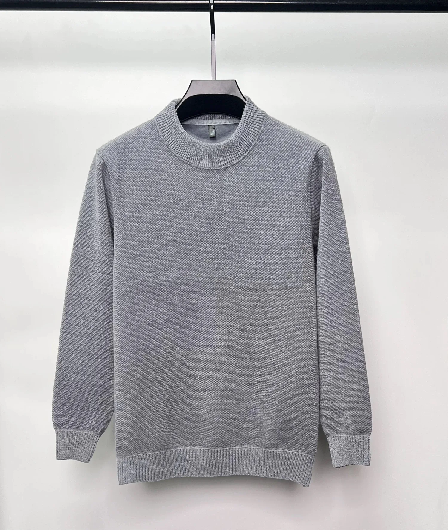 Hochwertiger einfarbiger Herren-Strickpullover, Herbst-Winter, Plüsch, warm, modisch, bequem, lässig, vielseitig, Rundhalspullover