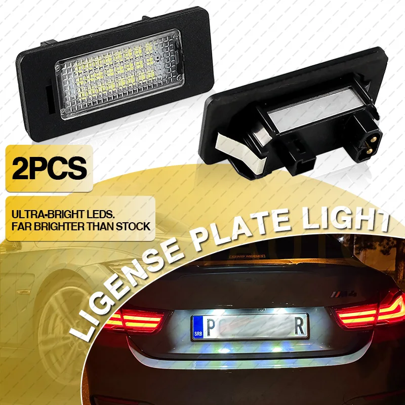 

2pcs Canbus Led Number License Light For BMW E90 E91 E92 E60 E61 E60 E70 E71 E72 E39 E82 1/3/5/X-series License plate Lamp White