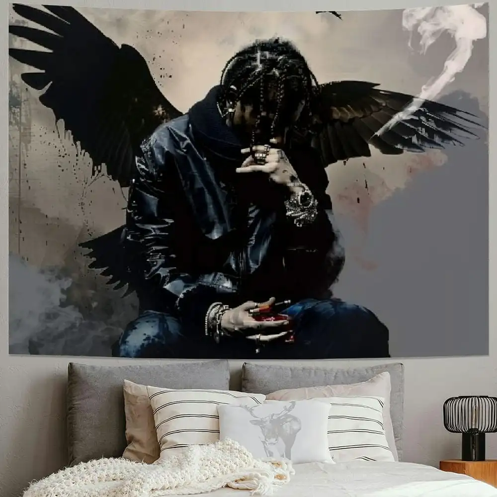 

Гобелен с городским искусством «Крылья ангела» — декор в уличном стиле для спальни, добавляет острые вибрации, мистический шарм и смелое выражение в вашем пространстве