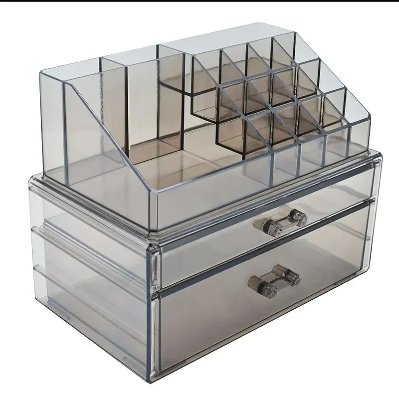 Desktop Makeup Storage Box Multi-layer Drawer Lipstick Organizer Multi-functional Storage Transparent Black Makeup organizer