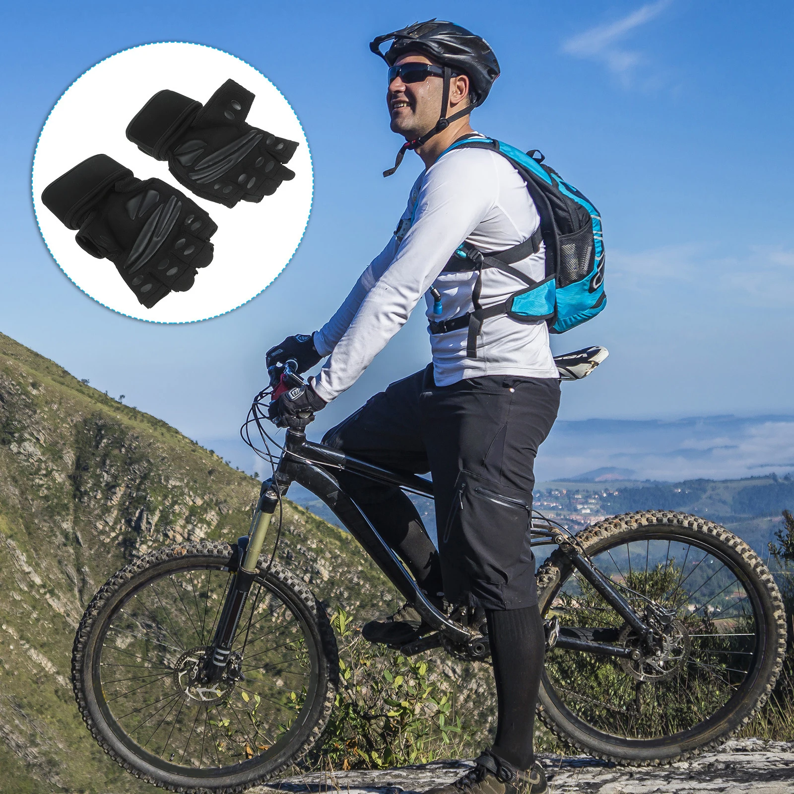 

1 Pair Weightlifting Black Half Finger Anti-Slip Breathable Dumbbell Fitness Training Gloves Sports Gloves For Men Gym Exercise