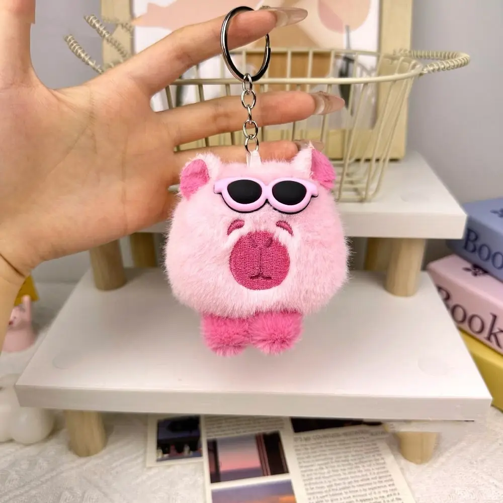 Porte-clés en peluche de overd'inde Capybara, pendentif beurre en peluche, animal de dessin animé, pendentif de sac en peluche pour couple, mode