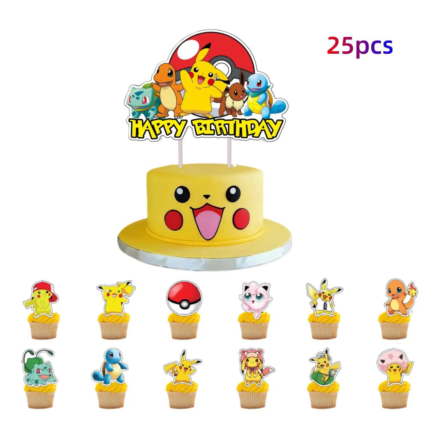 Topper Pokemon Kuchen Geburtstag Pokemon Dekoration Kuchen Topper Pikachu Cupcake Topper Baby Dusche Backen DIY Liefert Party Gefälligkeiten