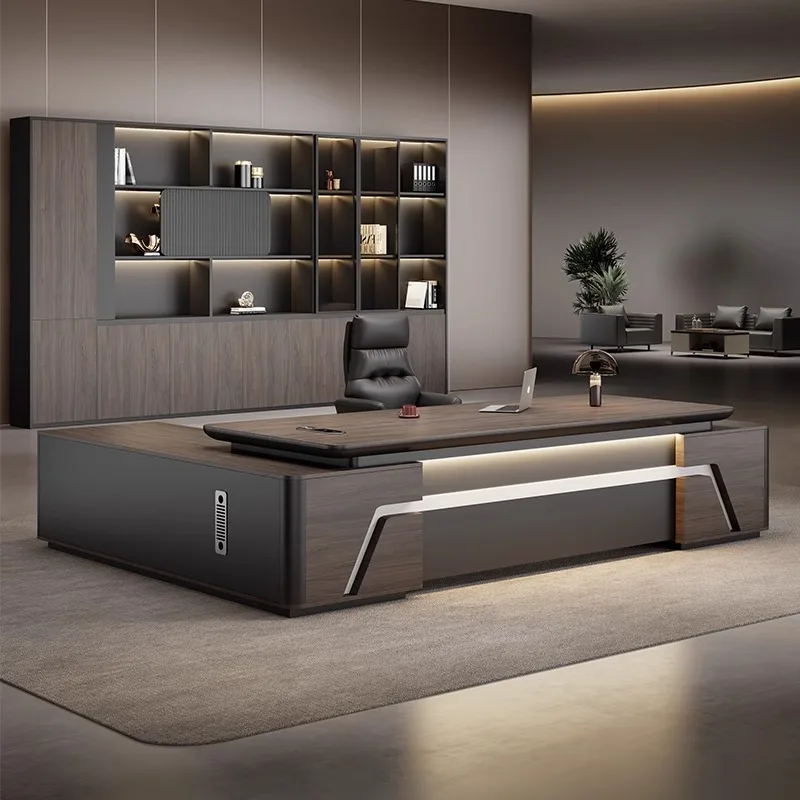 Sterke opbergruimte Executive bureau Designer Esthetische moderne lades Bureaus Goedkoop hout Luxe Escrivaninha kantoormeubilair