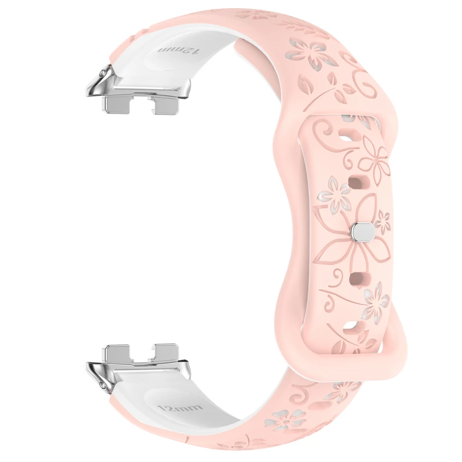 2-kleuren Gegraveerde Bloemen Band Voor Huawei Band 11/11 Pro Sport Polsband Correa Band Voor Huawei Band 11 11 Pro armband