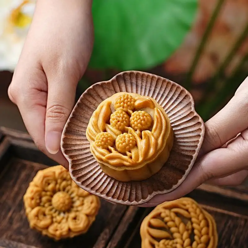 1 Set DIY Mooncake Mold Plastic Hand-Pressure Pastry Mold Hand Press Mung Bean Cake Model Pastry Embossing Make Baking Tool