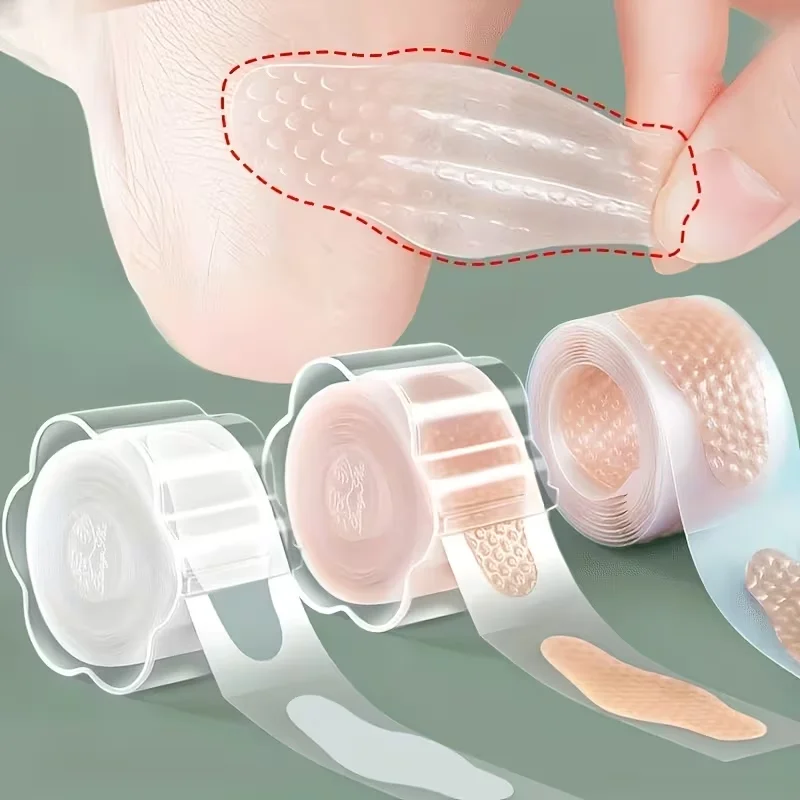 One box contains 30 gel heel protectors - invisible transparent heel pads, adhesive blister pads and shoe linings