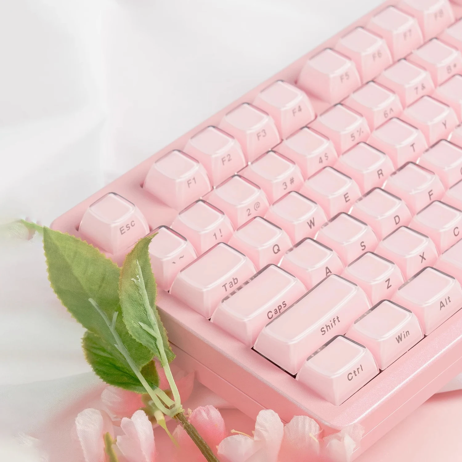

Колпачки для клавиш Pink Jelly с раскладкой ISO, 136-клавишные кристально чистые колпачки для клавиш из АБС-пластика с двойной подсветкой и боковой подсветкой для переключателей MX, игровая клавиатура, OEM-профиль