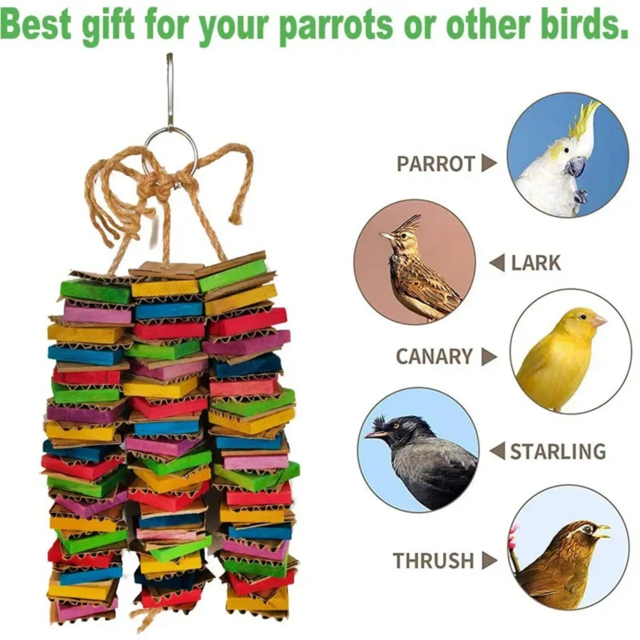 Parrot Bird Toy for Parakeets Agaponis Chewing Cardboard Destroy Birds Toy Parrot Toys for Large Small Birds Toy Accessories