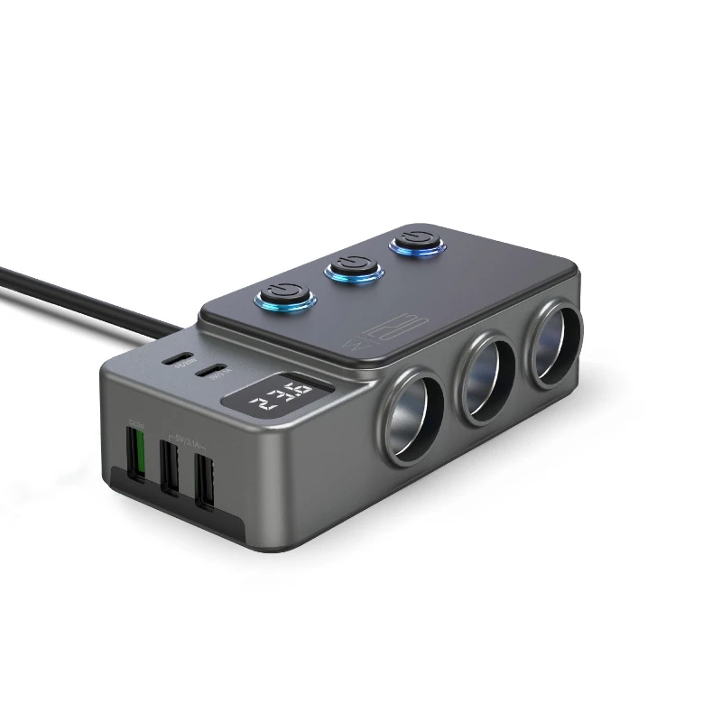 Car Cigarette Lighter Splitter Adapter Car USB Chager Multi Port with PD35W/QC3.0 Charge USB C 12V/24V for All Car Devices