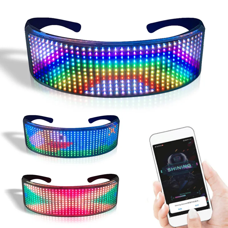 

LED Glasses Bluetooth DIY Luminous Rave Party Glasses Festival Sunglasses Gafas Shining Glasses Neon Party Lights Perfect Gifts