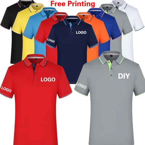 Quick-drying work clothes, custom polo shirts, company lapel printed logo, advertising shirts, embroidered logo work clothes
