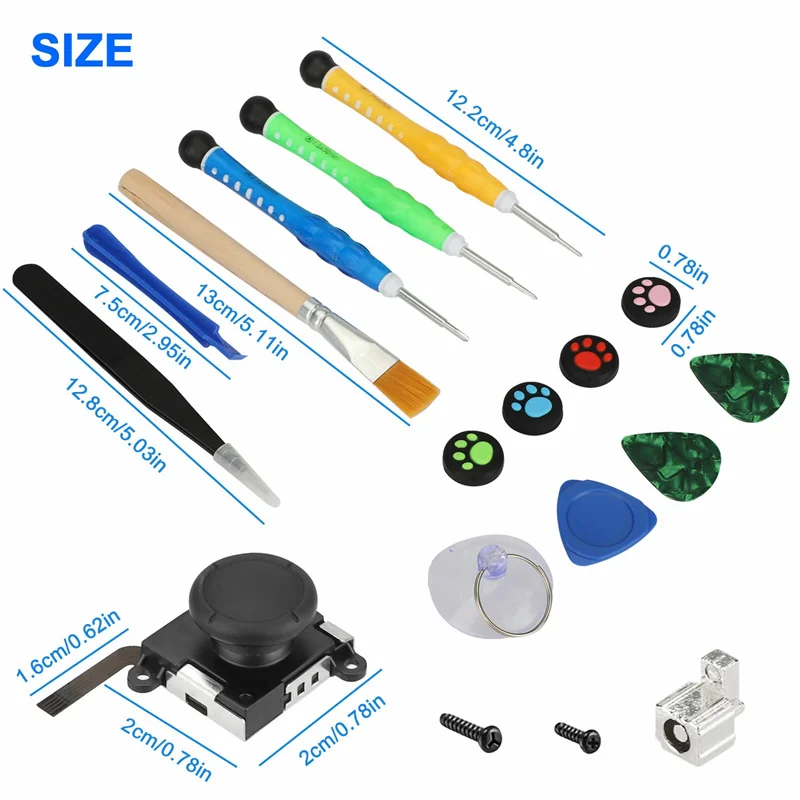 4 Pack Joycon Joystick Replacement 3D Joystick Analog Left/Right Thumb Sticks Sensor Caps ForNS Switch Joy Con Controller