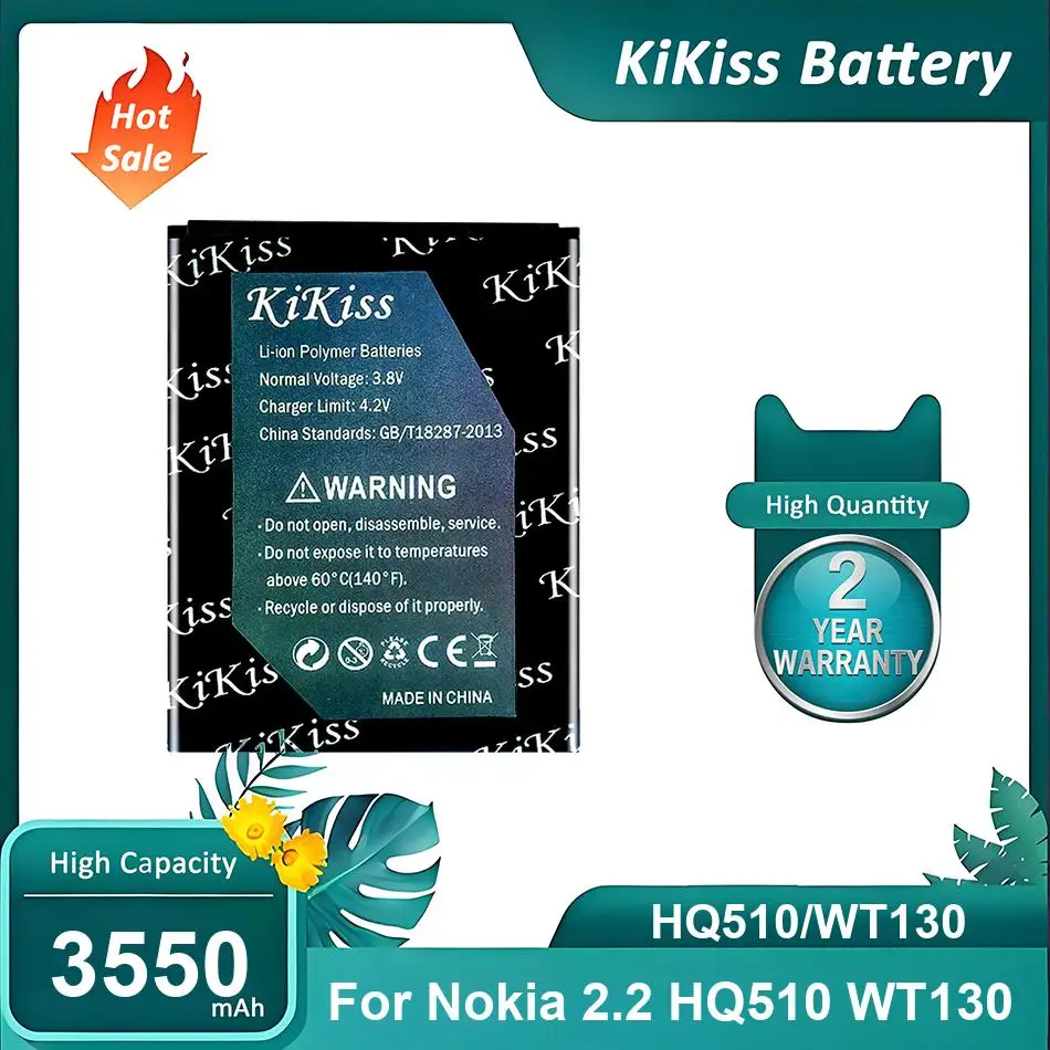 

KiKiss Battery For Nokia 2.2 HQ510 WT130,HQ510/WT130,3550mAh