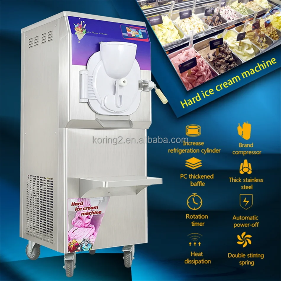 Kolice Commercial  Vertical Batch Freezer Fruit Ice Cream Gelato Maker Making Hard Serve Ice Cream Machine for Business