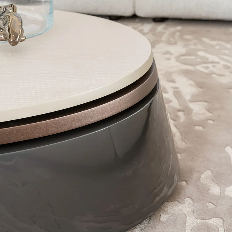 Tavolino girevole minimalista italiano soggiorno tavolo da tè in acciaio inossidabile per uso domestico luce di lusso ad alto senso