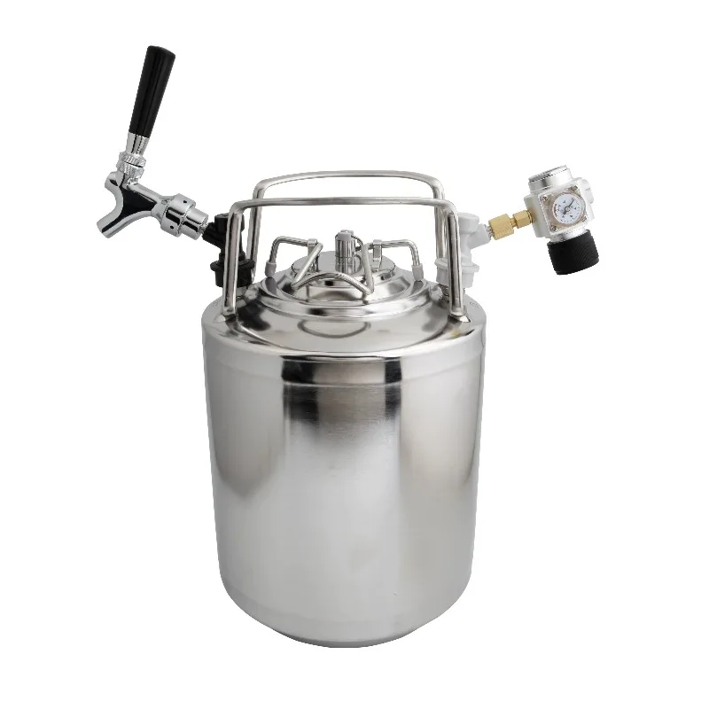 Homebrew Keg, Secondary Fermentation Vessel, 6L Stainless Steel Keg,Pressure Barrel for Beer, Soda, Wine Making