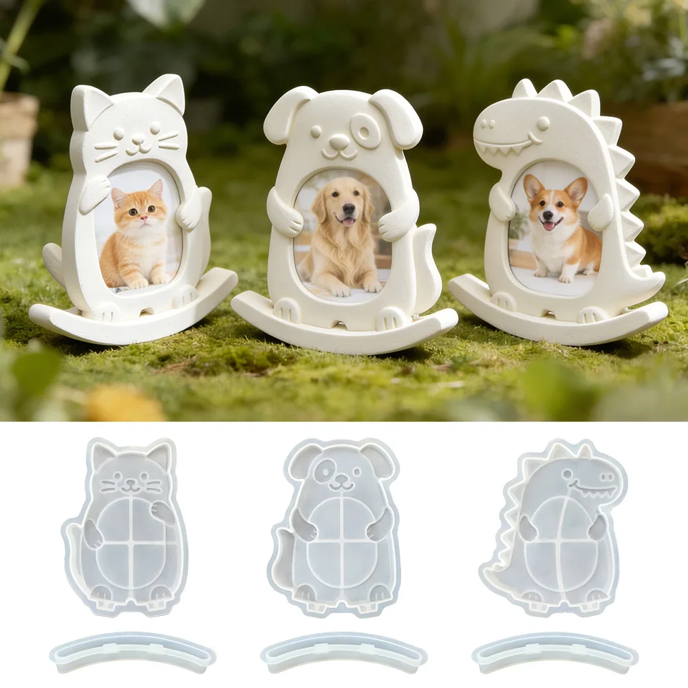 

Animal Photo Frame Silicone Mold - Creative Cat & Dog Seesaw Interlocking Frame for DIY Resin & Plaster Crafts