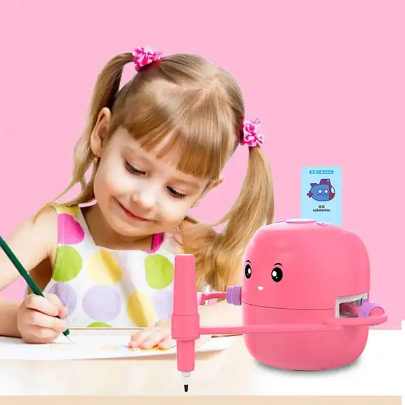 toys educational art learning cards painting automatic intelligent smart drawing robot for kids with speaker