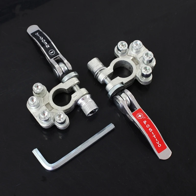 Super Sale 1 Pair 12V 24V Car Battery Terminals Top Post Wire Cable Clamp Quick Release Terminal Connectors Clip Screw Auto Part