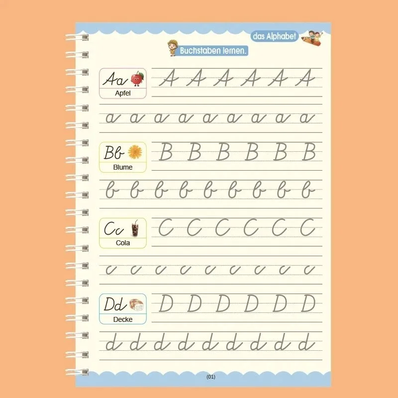 Afundou Magic Practice Copybook Pen para crianças pré-escolares, Caligrafia, Livro de Escrita Reutilizável, Versão em Inglês, Free Wiping, Crianças,