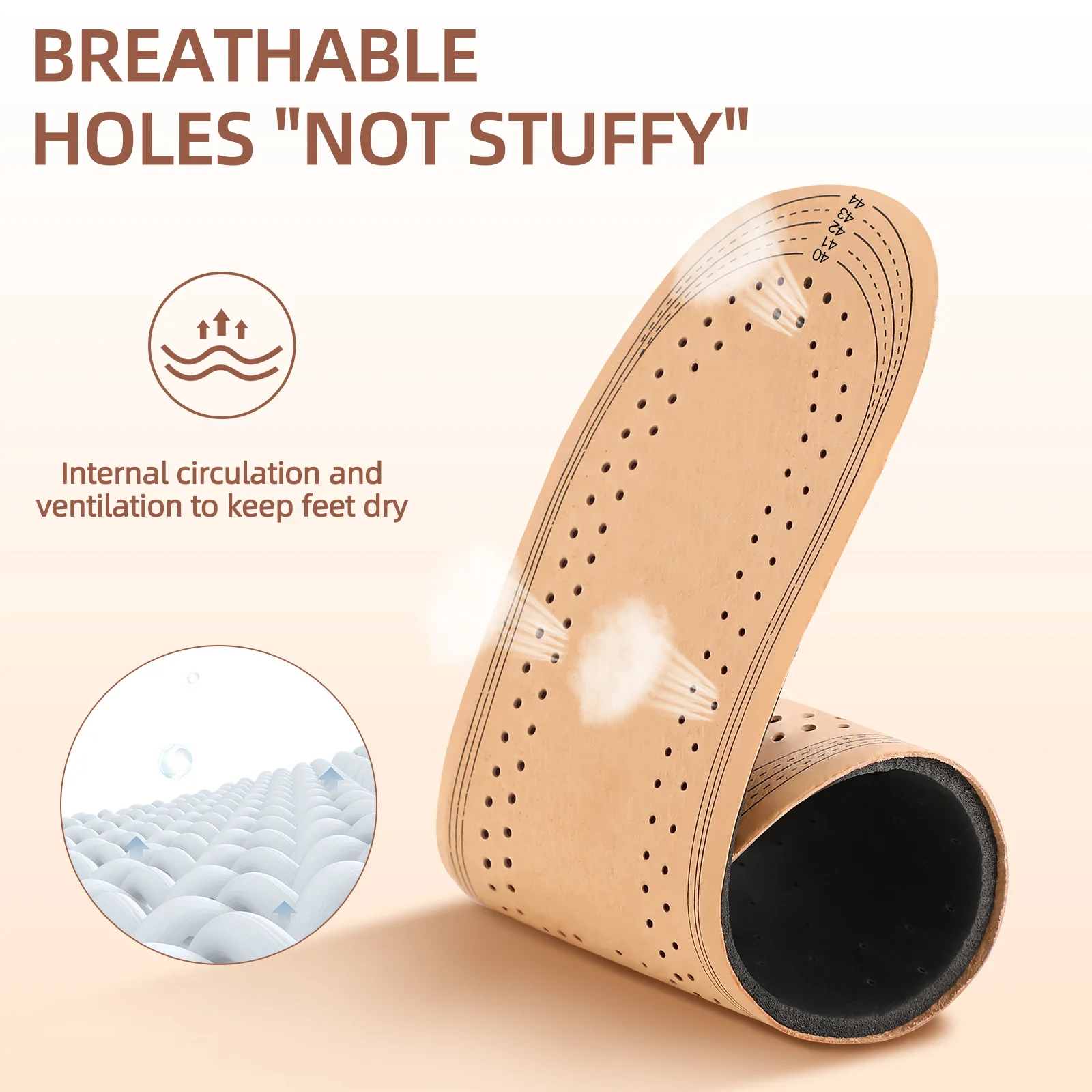 

1Pair Summer Thin Pigskin Latex Insoles Breathable Arch Support Sports Inner Soles For Running Walking Cross Training Soft