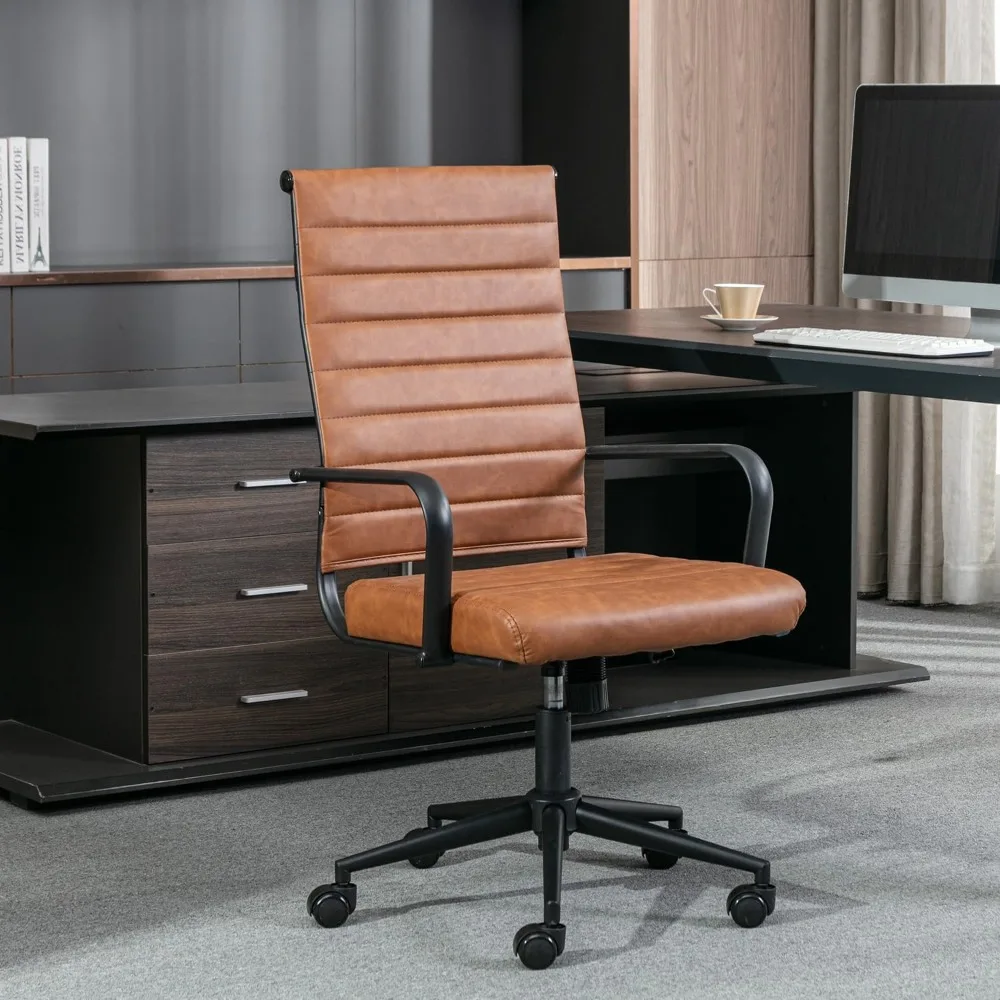 Silla de escritorio de oficina, sillas para sala de conferencias, silla giratoria ejecutiva ergonómica moderna, cuero PU de altura ajustable