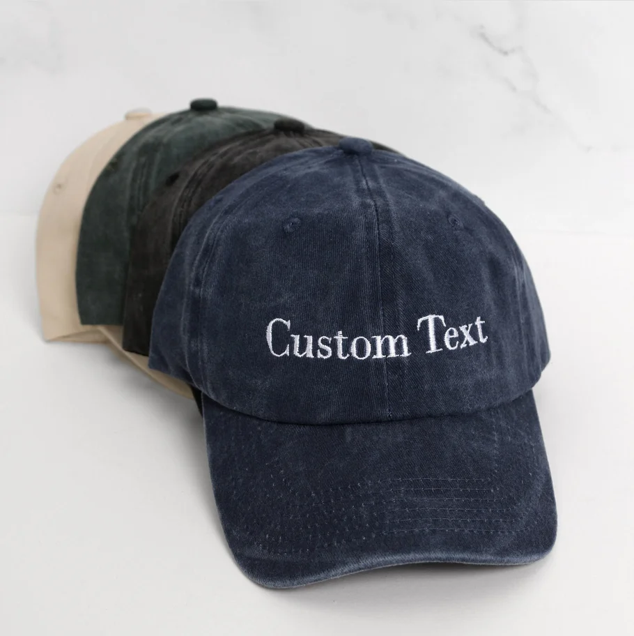 Custom Text Embroidered Hat, Personalized Cap, Vintage Baseball Hat, Gift For New Dad Mom, Gift For Bride, Fathers Day Gift
