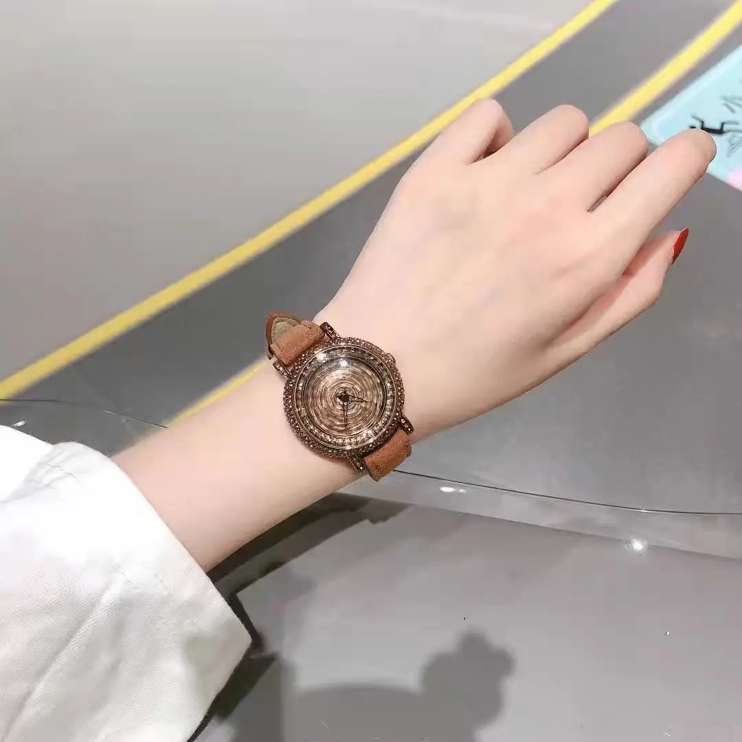new full diamond time comes and goes women's watch retro fashion student classic simple waterproof watch women's birthday gift