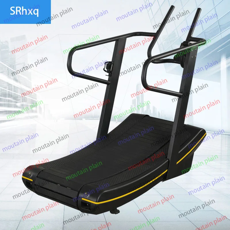 Curved Treadmills Commercial Non-powered for Gyms Tracked Arc Mechanical Non-assisted Treadmill Calories Burned Multi-sport Mode