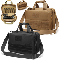 Shooting Range Bag Gun Case 2 Handgun Bag Pistol Pouch EDC Shoulder Bag Hunting Tactical Concealed Carry Glock Storage Pack