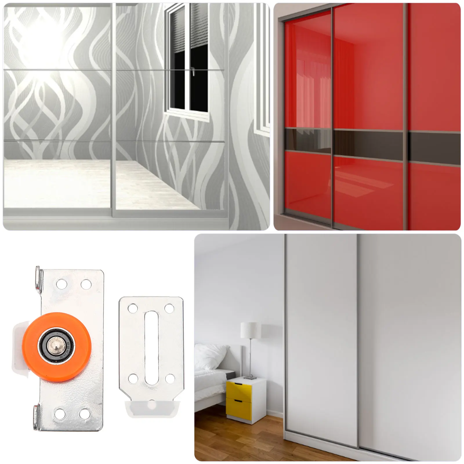 

2 set 2 Sets Pulley Patio Door Cabinet Glass Wardrobe Roller Pulley Window Door Roller Sliding Closet Wheel