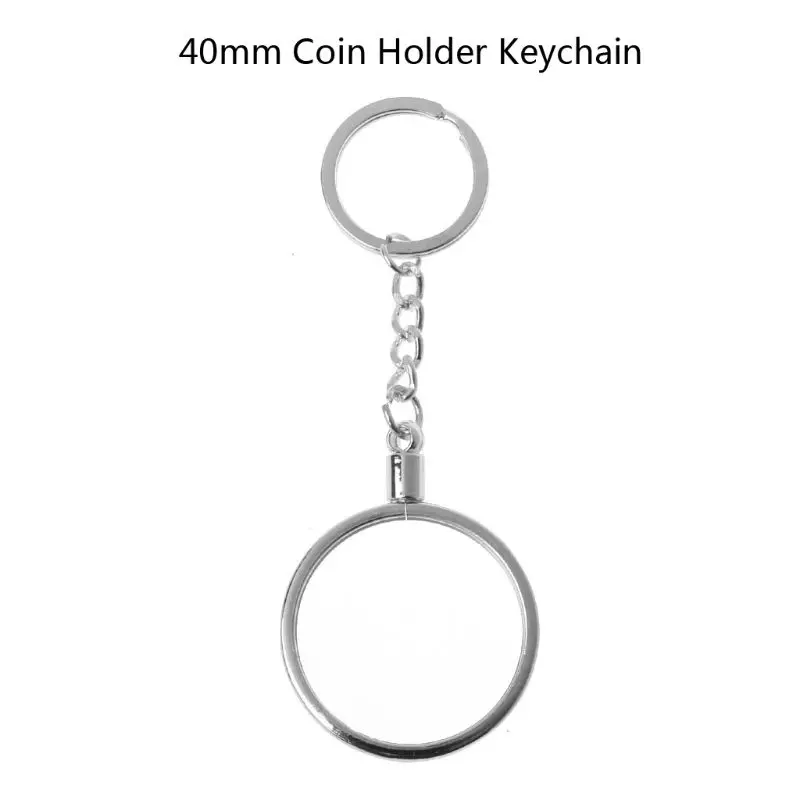 for Creative 40mm Commemorative Coin Holder Keyring Medallion Souvenir Coin Pendant Keychain for Fashion Jewelry DropShip