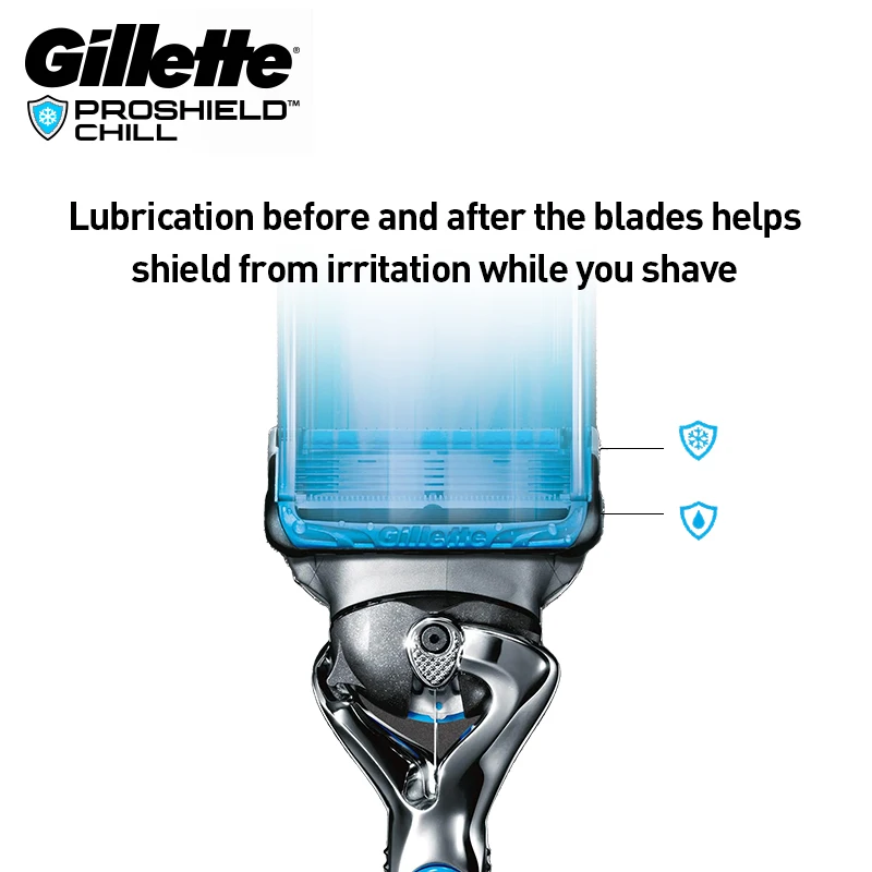 عبوات ماكينة حلاقة جيليت برو جلايد شيلد للرجال 5 طبقات شفرات حلاقة ناعمة لحية 8 شفرات عبوات