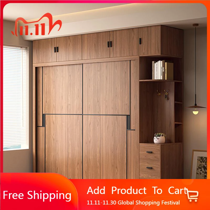 Armadio espositivo in legno Cassetti in tessuto Vestiti Camera da letto Guardaroba Moderno salvaspazio modulare Indossabile da giardino Ropero Mobili per la casa