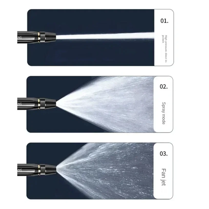 High-Pressure Water Gun Household Car Wash Water Black Car Wash Nozzle Diamond Water Car Wash Gun Watering Pipe