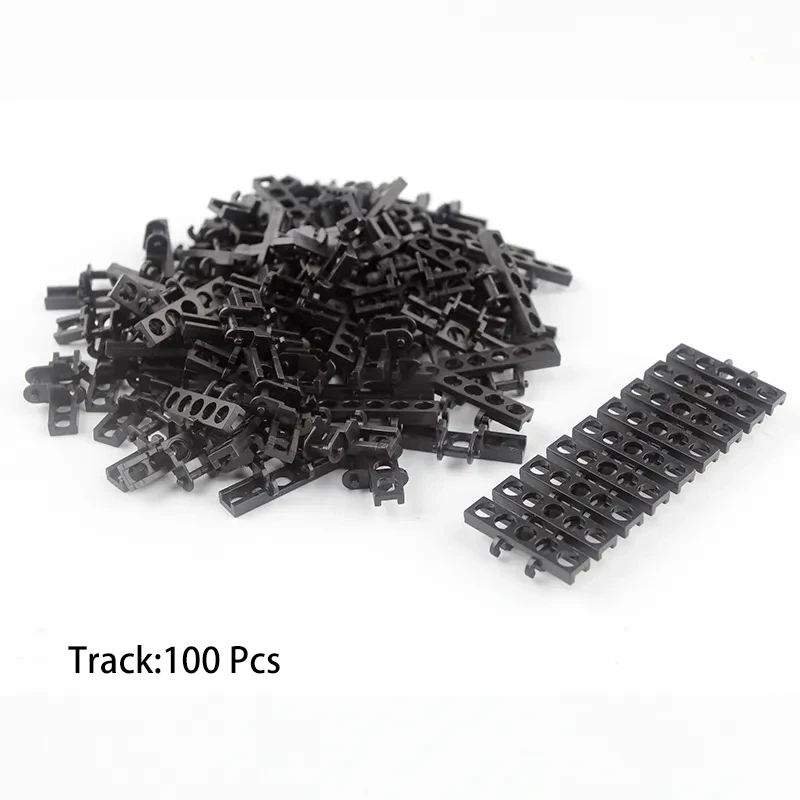 MOC Building Blocks Car Tank Vehicle DIY Bricks L Size Track Hinges With Gear Wheel Retrofit PF Set High-Tech Parts