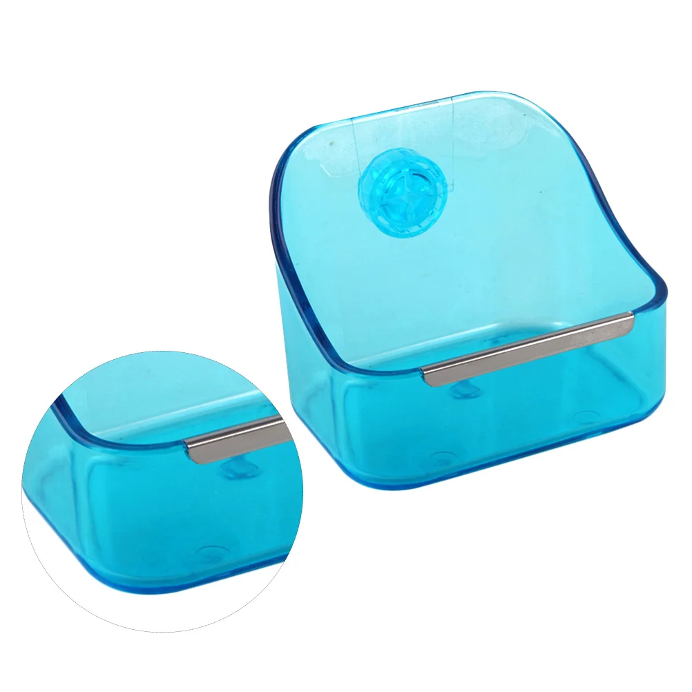 

Food Water Bowl Blue Durable Plastic Small Animal Feeder Snap Lock Mount Cage Dish for Rabbit Chinchilla Guinea Pig Hamster Rat