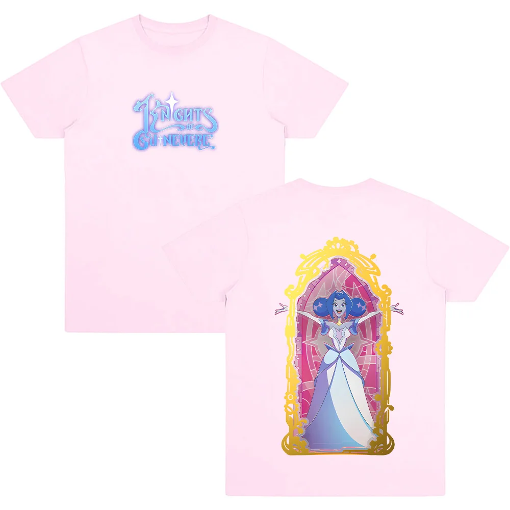 فرسان غينيفير موضة الكرتون طباعة تي شيرت عالية الجودة القطن قصير الأكمام للجنسين ملابس كاجوال الصيف Y2K تي شيرت